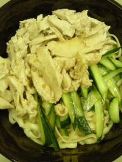 蒸し鶏の冷やしうどん:胡麻味-レシピのメイン写真
