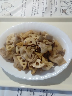 蓮根、蒟蒻、豚薄切りのさっぱり煮。-レシピのメイン写真