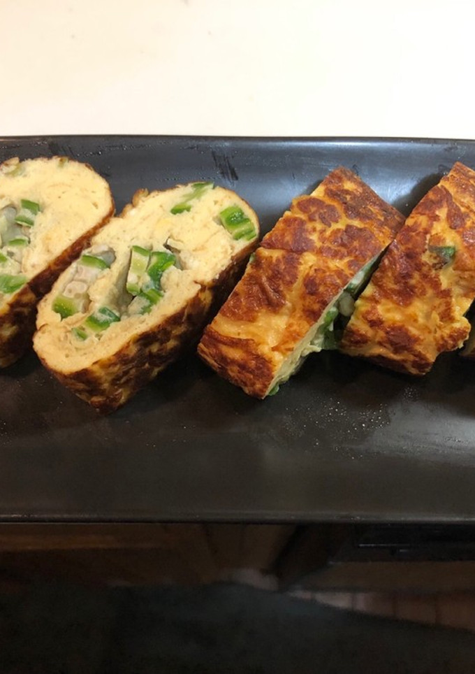オクラとマーガリンとみりんと牛乳の卵焼き-レシピのメイン写真