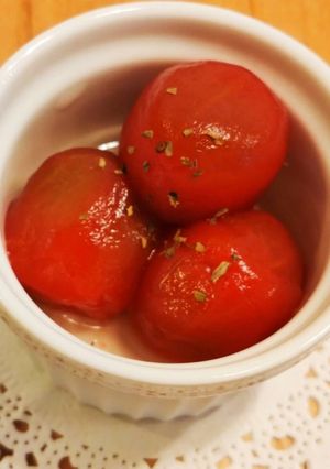 冷凍で皮むき楽々♪ミニトマトマリネ-レシピのメイン写真