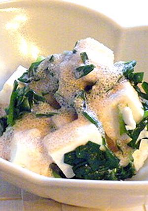 韮(ニラ)と豆腐の明太子ソース-レシピのメイン写真