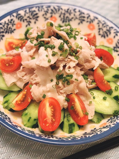 豚こま肉で簡単冷しゃぶ!-レシピのメイン写真