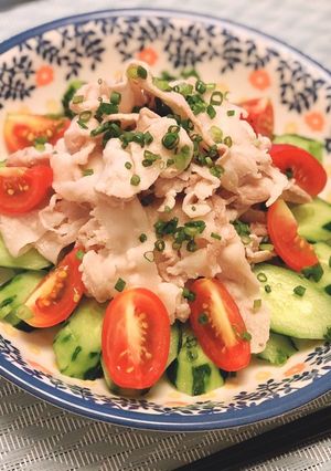 豚こま肉で簡単冷しゃぶ！-レシピのメイン写真