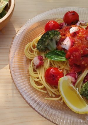 タコとトマトの冷たいパスタ-レシピのメイン写真