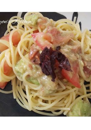 簡単お洒落な梅干しとアボカドの冷製パスタ-レシピのメイン写真