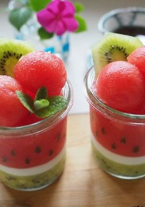 スイカゼリー３層♪-レシピのメイン写真