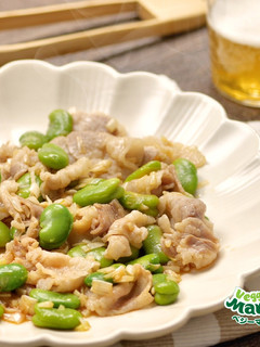 そら豆と豚肉のピリ辛ラー油炒め-レシピのメイン写真