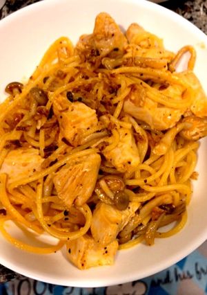 鶏肉としめじのナポリタン風-レシピのメイン写真