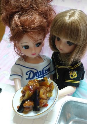 リカちゃんサイズ♡野球シリꕤ味仙なす炒め-レシピのメイン写真