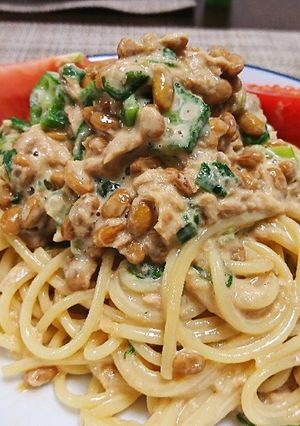 感動リピ！ツナ・納豆・オクラの和風パスタ-レシピのメイン写真