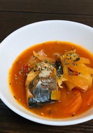 鯖缶とトマトジュースの適当スープ-レシピのメイン写真