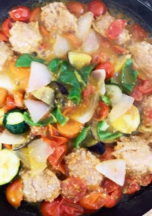 もやしつくねフレッシュトマトの塩だれ煮-レシピのメイン写真