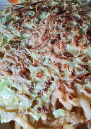 うどんと天ぷら粉でモダン焼き☆-レシピのメイン写真
