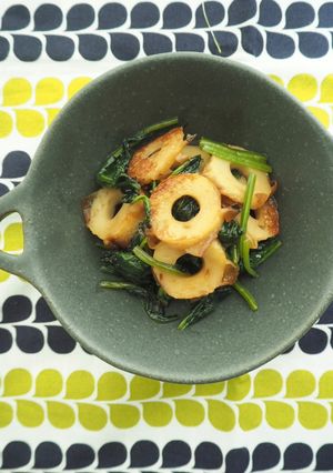 焼きちくわとほうれん草の甘辛煮-レシピのメイン写真
