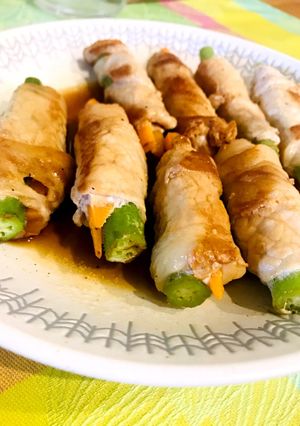 オクラとインゲンの肉巻き-レシピのメイン写真
