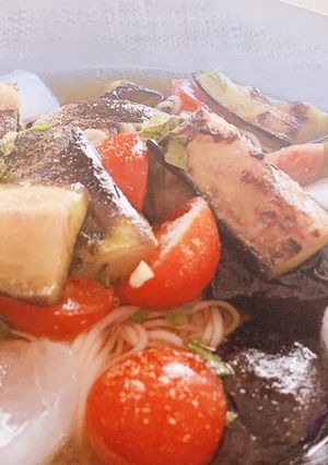 ナスとプチトマトのお素麺-レシピのメイン写真