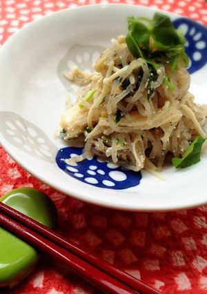 薬膳★えのきと糸こんにゃくの明太子炒り煮-レシピのメイン写真