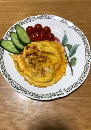 簡単10分★トマトと豚肉のオムレツ-レシピのメイン写真