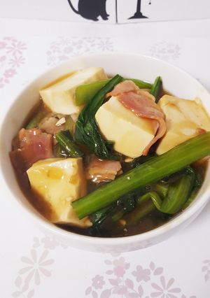 小松菜と豆腐のオイスターソース煮-レシピのメイン写真
