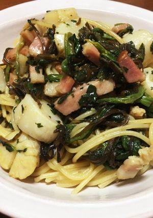 出汁香る塩昆布とホタテバター醤油パスタ-レシピのメイン写真