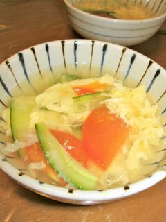簡単 ! 中華風スープ✿トマト×胡瓜×卵-レシピのメイン写真