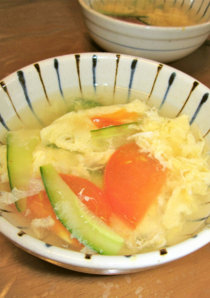 簡単 ! 中華風スープ✿トマト×胡瓜×卵-レシピのメイン写真