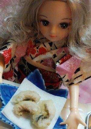 リカちゃんサイズ♡鱧の天ぷらꕤ*.ﾟ-レシピのメイン写真