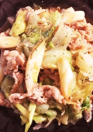 さっぱり！豚肉とレタスの塩レモン炒め-レシピのメイン写真