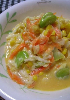 空豆と春野菜のカルボナーラ風サラダ-レシピのメイン写真