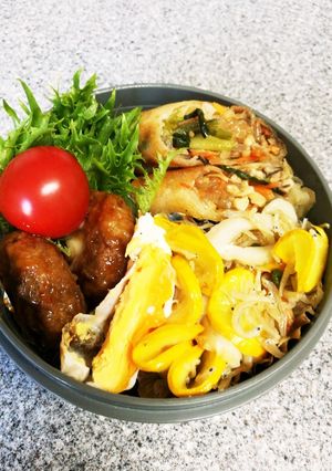 ズッキーニとちりめん山椒の男子弁当-レシピのメイン写真