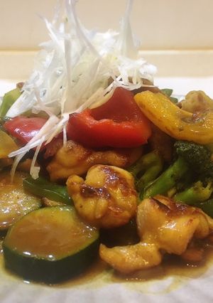 鶏もも肉と夏野菜のカレー炒め-レシピのメイン写真