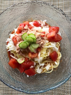 トマトジュースの冷たいパスタ-レシピのメイン写真