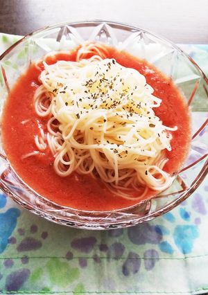TVで紹介～カッペリーニ風トマト素麺-レシピのメイン写真