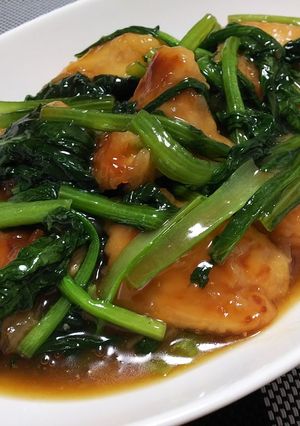 簡単！むね肉と小松菜のとろみ中華炒め-レシピのメイン写真