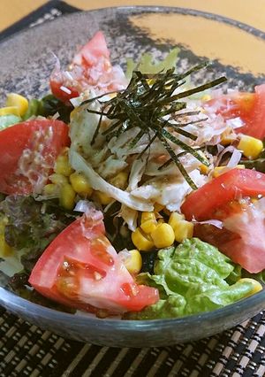 美人レシピ・わかめ入りサラダうどん-レシピのメイン写真