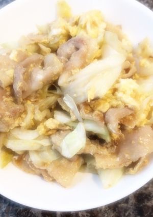 豚ばらキャベツの卵和え柚子胡椒風味-レシピのメイン写真