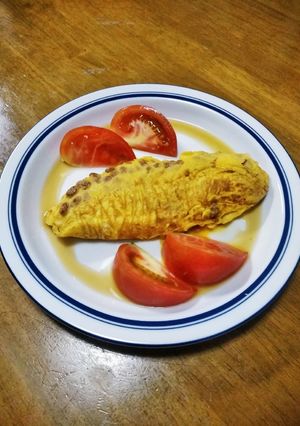 梨湖の簡単時短!納豆オムレツ-レシピのメイン写真