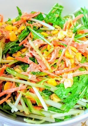 ★水菜と人参コーンのマヨサラダ-レシピのメイン写真