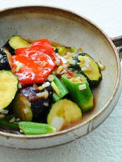 夏野菜のエスニック風味の揚げ浸し-レシピのメイン写真