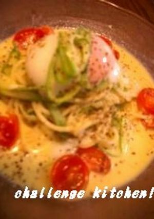 冷たいパスタの豆乳カルボナーラ-レシピのメイン写真