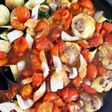 肉入り芋もちちくわフレッシュトマトオイ煮