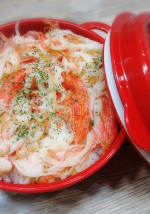☆かにかまバターソテー丼弁当☆-レシピのメイン写真