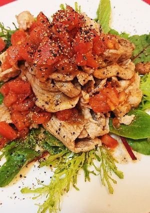 スパイス香る～豚しゃぶの♪トマト和え♪-レシピのメイン写真