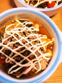 そぼろマヨ乗せ♪簡単ラタトゥイユ♪-レシピのメイン写真