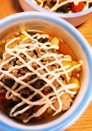 そぼろマヨ乗せ♪簡単ラタトゥイユ♪-レシピのメイン写真