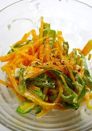 レンジで簡単！オクラ人参チーズ-レシピのメイン写真