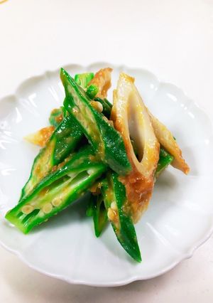 オクラと竹輪で酢味噌和え-レシピのメイン写真