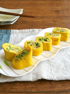 豆苗とベーコンの卵焼き☆お弁当にも◎-レシピのメイン写真