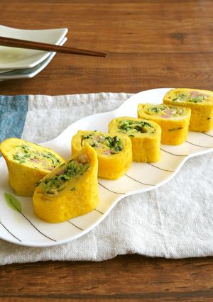 豆苗とベーコンの卵焼き☆お弁当にも◎-レシピのメイン写真