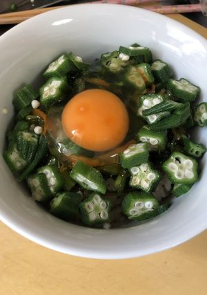 野沢菜昆布とオクラのネバネバ丼-レシピのメイン写真